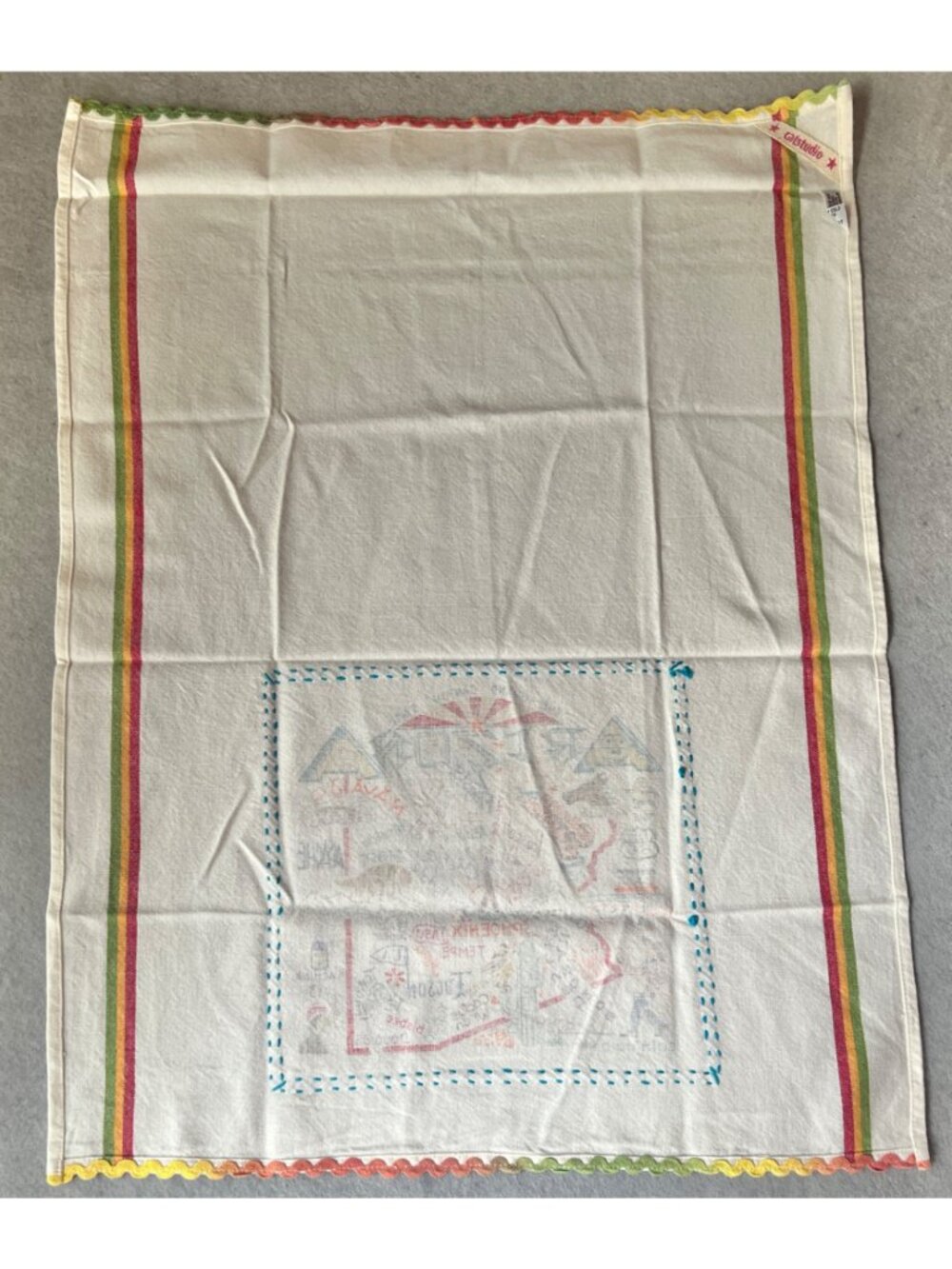 Catstudio Arizona Dish Towels Set of 2 Cotton AZ Map Design 29x21 New Gift - Picture 13 of 16